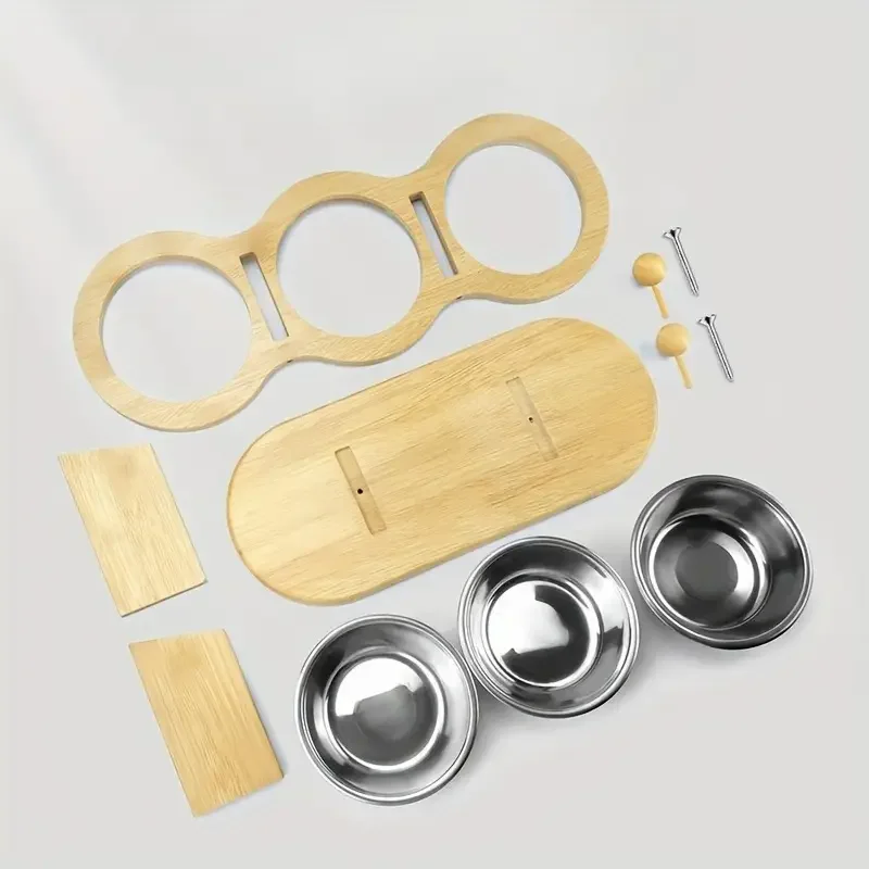 Cuencos acero inoxidable con soportes inclinados para gatos y perros - imagen 5