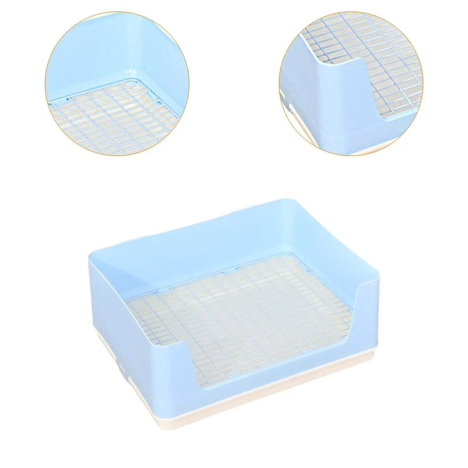 Litter Box Anti Splashing Detachable Tray Bedpan Small Animals Litter Tray for Chinchilla Guinea Pig Bunny Ferret Hamster