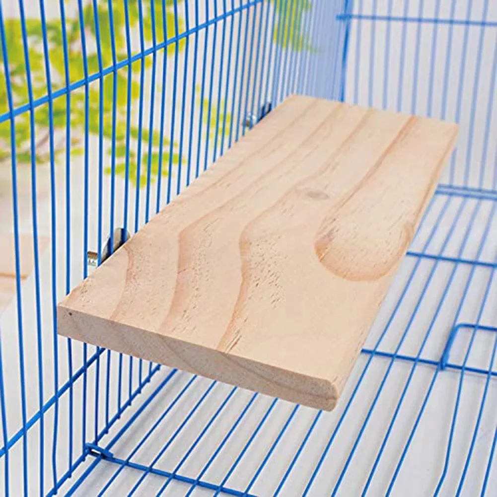 Plataforma de salto de madera para mascotas, juguetes para pájaros, gerbils, ratones, estante para loros, trampolín para hámster, perchas, moler patas, accesorios para jaulas limpias