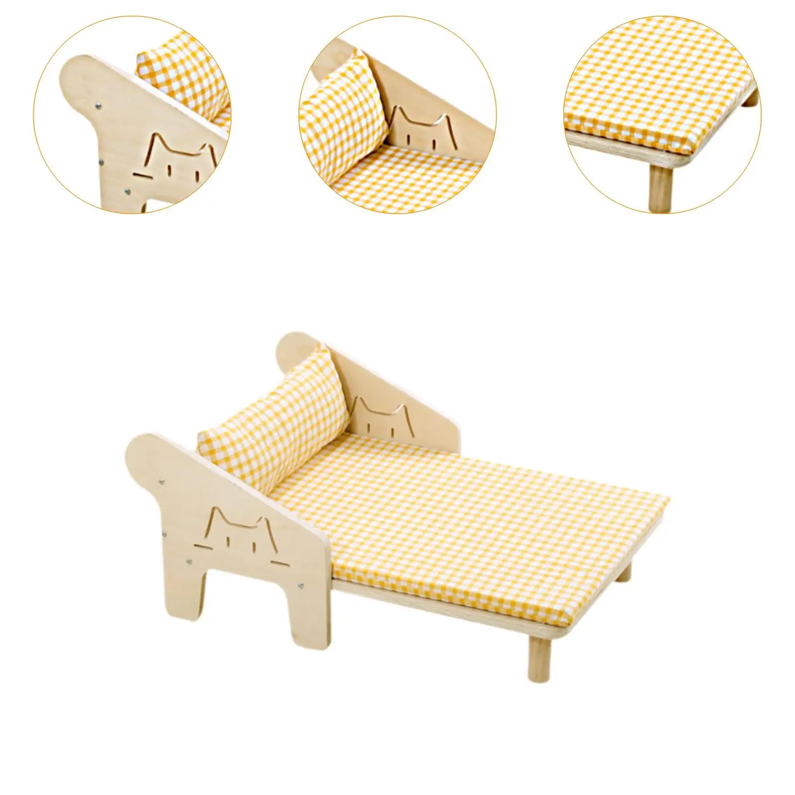 Cat Hammock Small Pet Furniture Summer Beach Wood Beach Chair Cat Bed Dog Bed Summer Essential for Sleeping Small Medium Cats