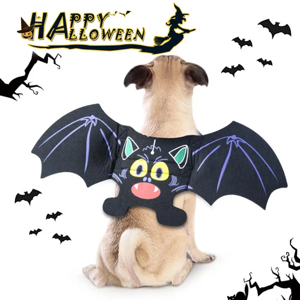 Disfraz ligero para mascotas, traje con estampado colorido de alas de murciélago para perros y gatos, fácil de usar, ajustable, Halloween, fiestas - imagen 2