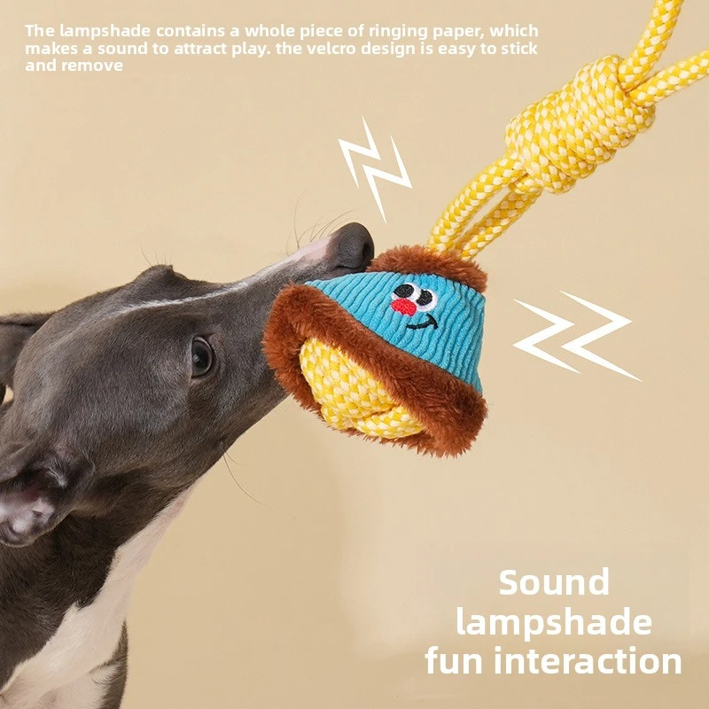 Juguete para masticar mascotas, juguete de peluche para perros, remolque de guerra de mano, sonido de nudo, interactivo, calmante y limpieza de dientes, suministros para mascotas - imagen 3