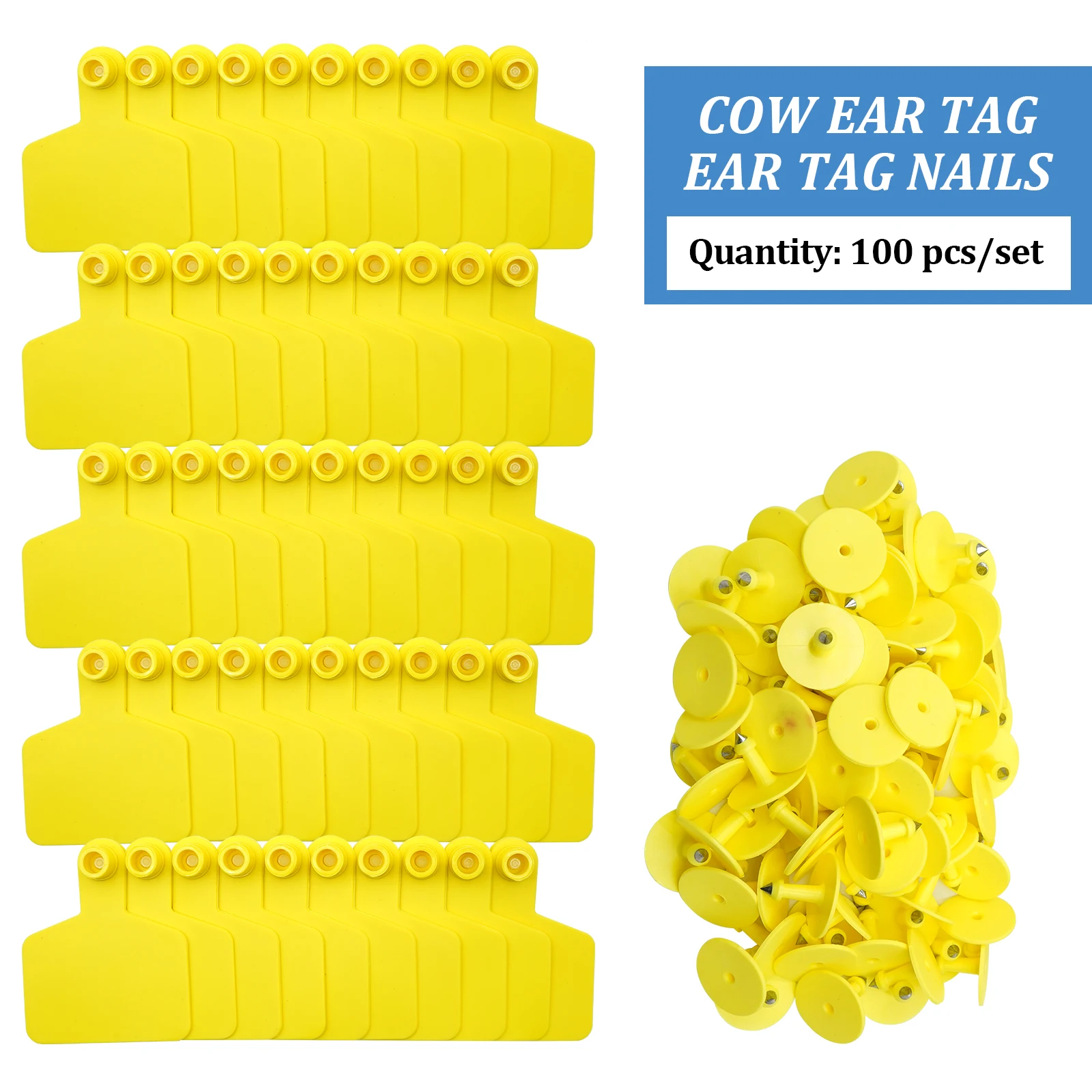 Etiquetas para la oreja de ganado de vaca, 100 piezas, de TPU, sin palabras, para escribir, pendientes de cabeza de cobre, tarjeta de identificación de animales de granja - imagen 2