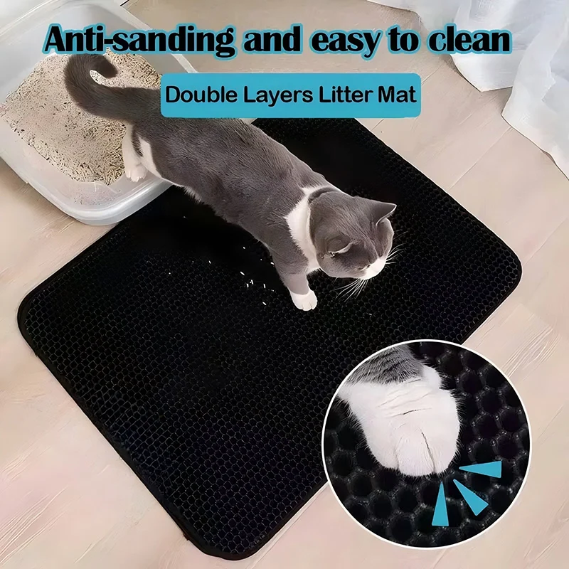 Estera de arena para gatos Eva, estera de arena para gatos impermeable de doble capa, estera para caja de arena para mascotas, estera para inodoro para gatos, estera para inodoro para gatos - imagen 4