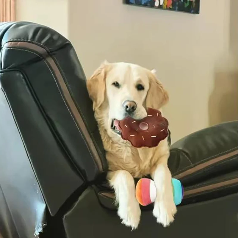 Nuevos juguetes para perros, juego de 7 piezas de juguetes con voz para cachorros, peluche para masticar mascotas, aperitivos de frutas y verduras, juguetes para cachorros - imagen 4