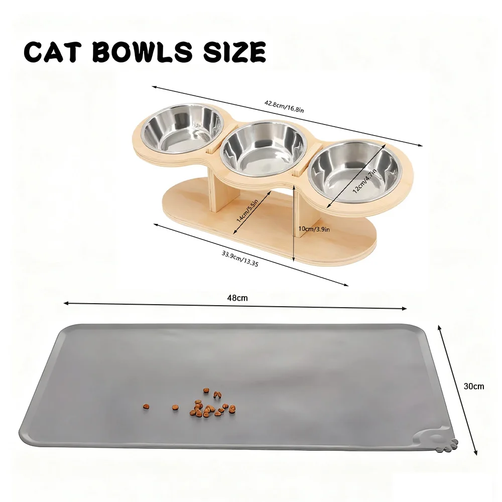 Comedero elevado para gatos y perros pequeños – Tazones de acero - imagen 2