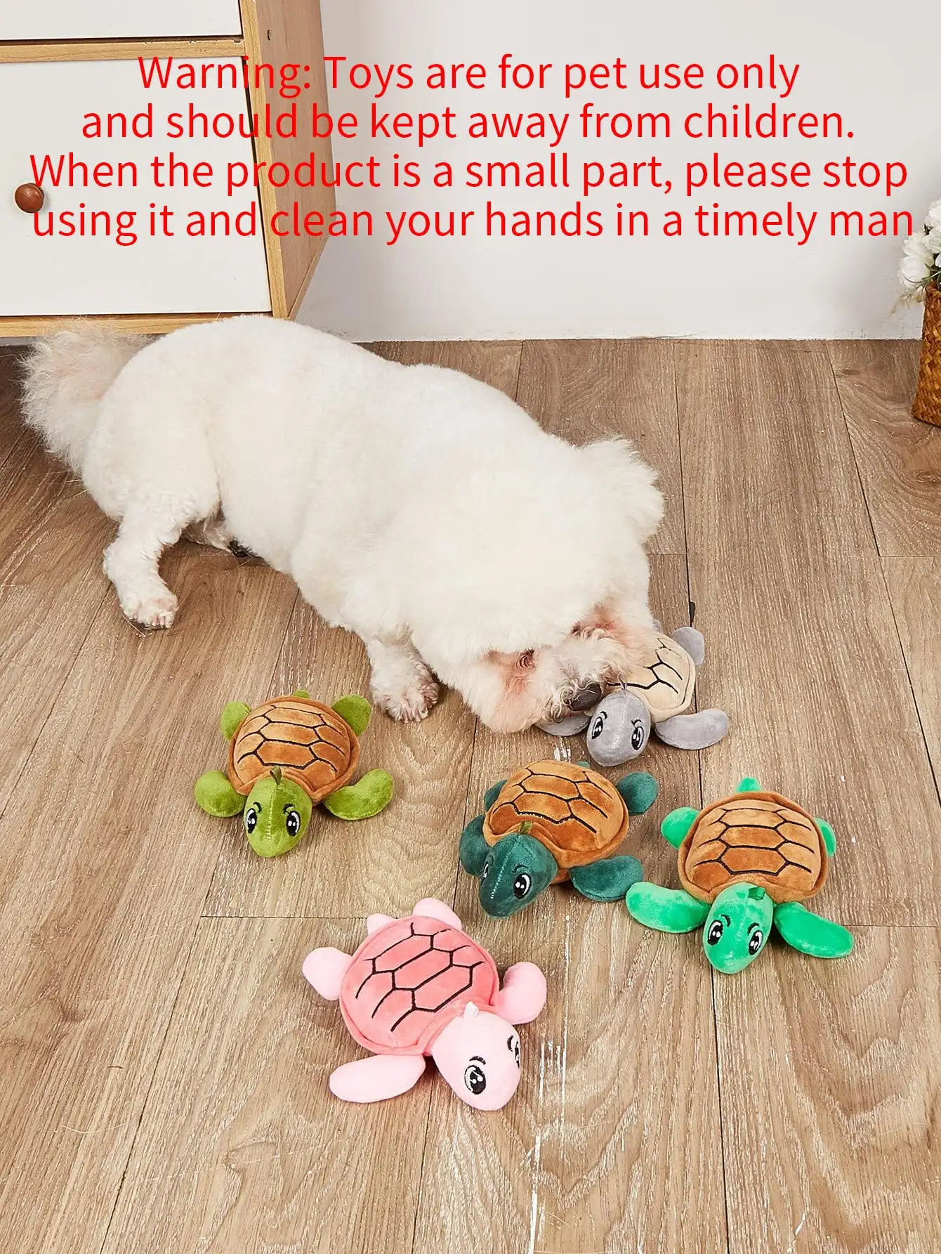 Juguete de peluche chirriante con dientes para moler mascotas, diseño de tortuga de Color aleatorio, juguete para masticar duradero para suministro interactivo para perros, 1 ud. - imagen 2