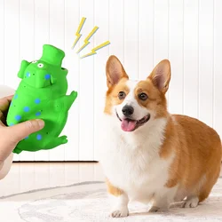Juguete masticable de látex para perros, diseño manchado y chirriante