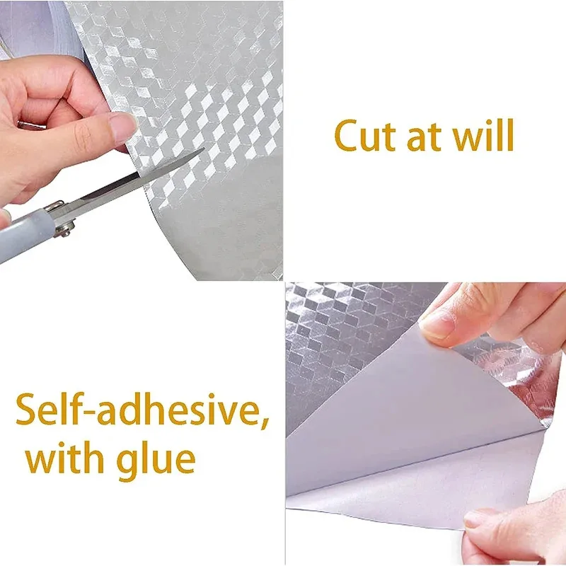 Pegatinas impermeables de papel de aluminio a prueba de aceite para cocina, papel tapiz autoadhesivo, pegatinas para encimera, cajones, gabinetes, línea de estante - imagen 4