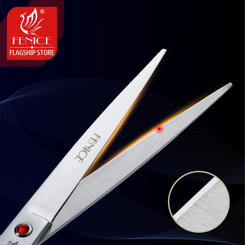 Fenice-Juego de tijeras de aseo profesional para perros, kit de tijeras rectas, curvadas y de adelgazamiento, 7/7 pulgadas, 5/8 pulgadas