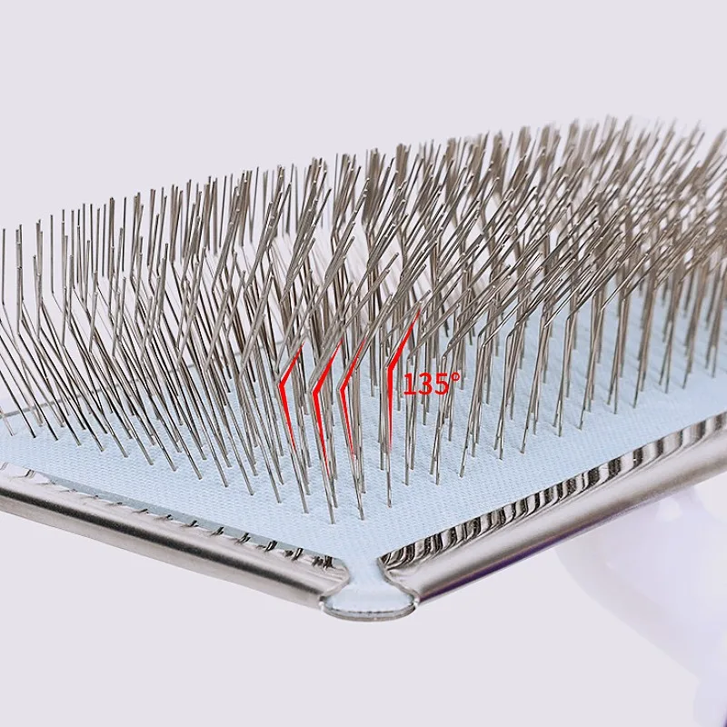Peine para perros, cepillo de masaje para perros, peine para gatos de dientes largos, removedor de pelo para mascotas, cepillo de cuidado para perros, peines de acero inoxidable para Limpieza del cabello de perros - imagen 5
