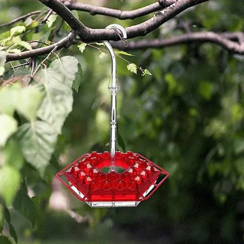Comedero para pájaros salvajes, comedero Hexagonal colgante con gancho, comedero para colibríes, comedero para pájaros de jardín, dispensador de agua para bosque de mascotas, 1 ud. - imagen 2