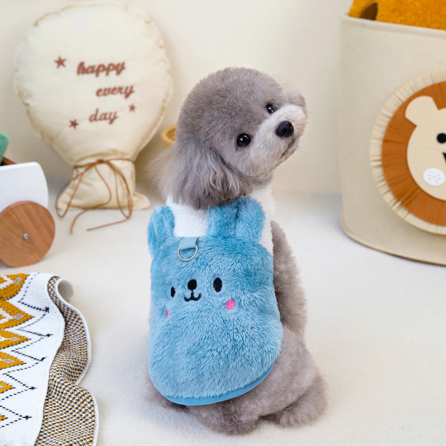 Abrigo de oso de peluche para mascotas, chaqueta de lana para perros, gatos y perros pequeños, ropa de otoño e invierno - imagen 3