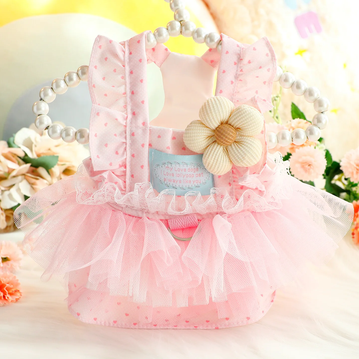 Vestido de verano girasol para perro pequeño, tutú esponjoso Chihuahua