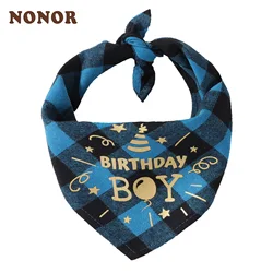 Pañuelo triangular de algodón para cumpleaños perros y gatos