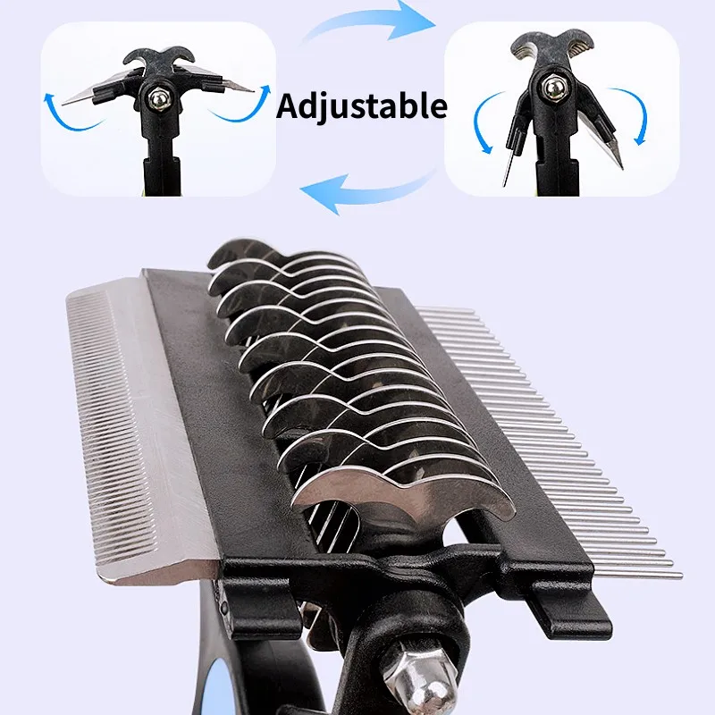 Cuchillo cepillo para perros, peine para perros, cepillo multifuncional para el cuidado de perros 3 en 1, removedor de pelo para mascotas, peine de pelo para gatos de acero inoxidable, suministros para mascotas - imagen 3