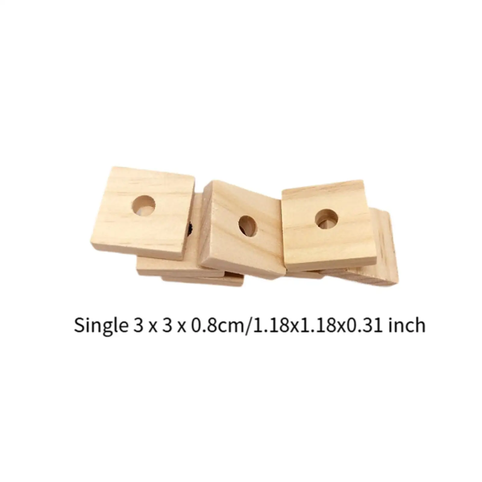 100Pcs Bird Chewing Blocks Wood Chips Parrot Toy Equipment with Holes Bird Chewing Toy Bird Toy for Cockatiels Budgies