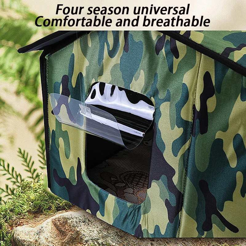 Casa de cama para gatos callejeros al aire libre, impermeable, cálida, para invierno, para perros, plegable, para todas las estaciones, Nesk, gatos, cachorros, tienda Universal desmontable para mascotas - imagen 5