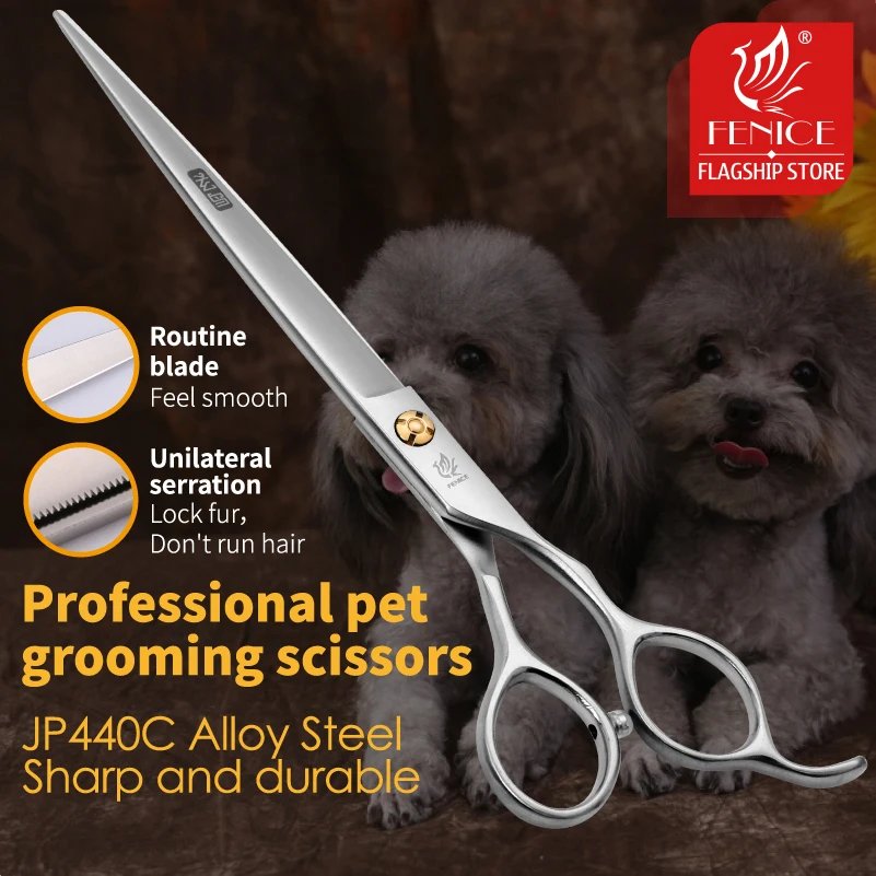 Fenice Professional 7,0/7,5 pulgadas cuidado de mascotas en cortadoras de pelo de perro tijeras hoja dentada tijeras de corte de perro