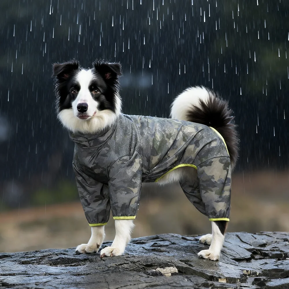 Chubasquero para perros grandes, impermeable, reflectante, chaqueta de lluvia Golden Retriever, impermeable para perros grandes y finos de cuatro patas para mascotas al aire libre XL-8XL