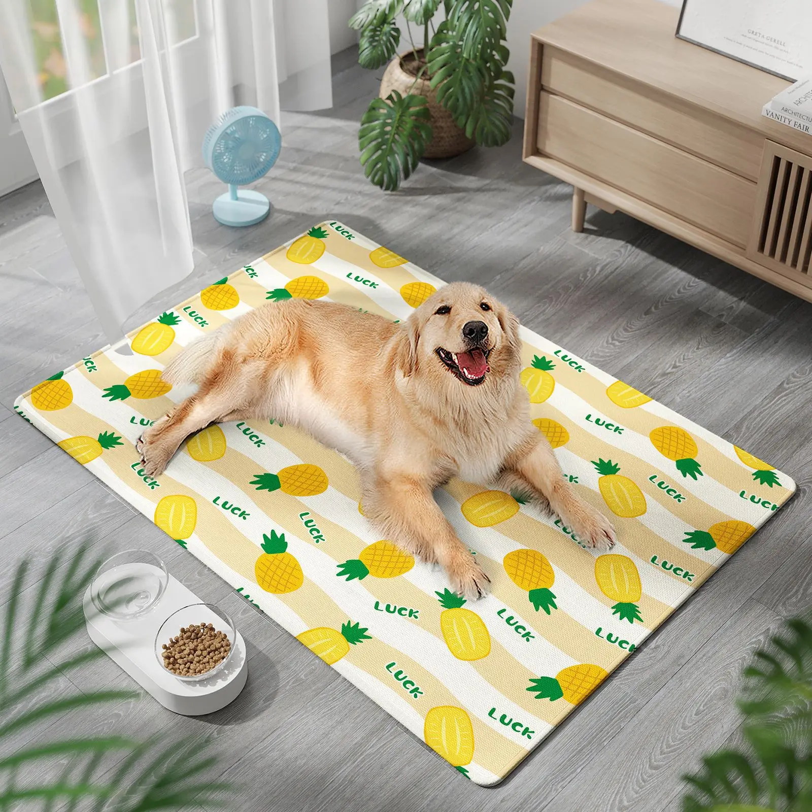 Estera refrescante con estampado bonito para perros, almohadillas de cama cómodas y transpirables para mascotas, estera para dormir de verano, suministros de disipación de calor para cachorros y gatitos en casa