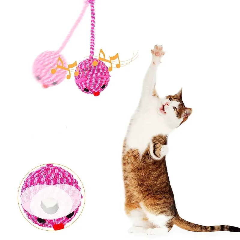 Juguete interactivo con cuerda para gato, pelota de ratón autohi, cuerda para rascar, ratón con campana, productos para mascotas - imagen 2