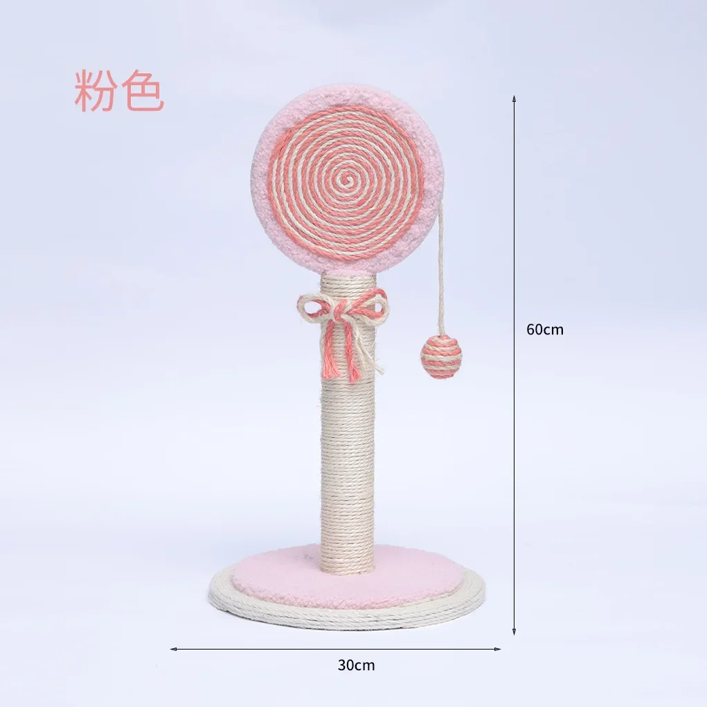 El tablero rascador para gatos de Sisal es resistente al desgaste y resistente a rascar sin migas. Lollipop Cat Columna rascadora Juguete para mascotas - imagen 4