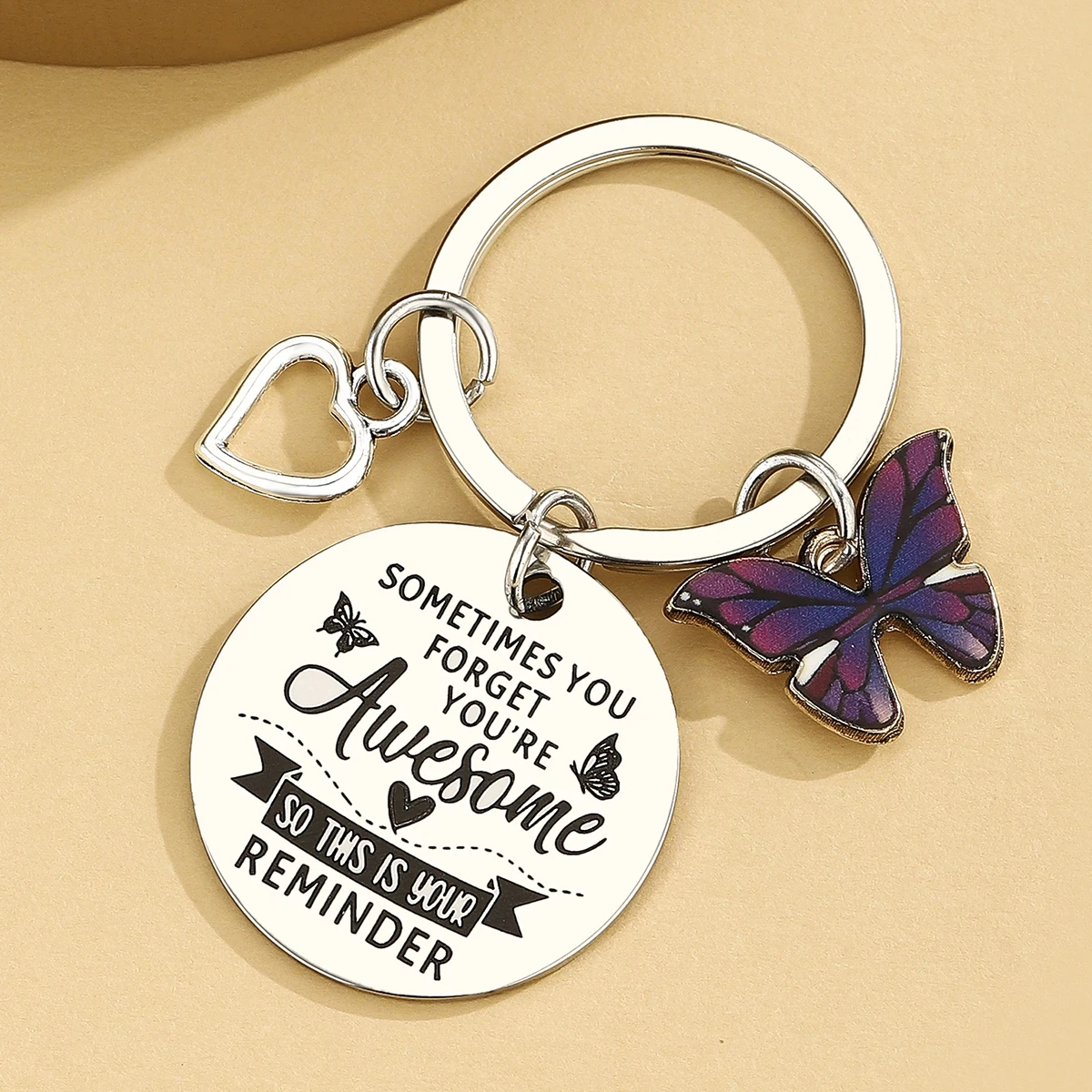 Llavero mariposa morada - regalo para dueños de gatos y perros - imagen 3