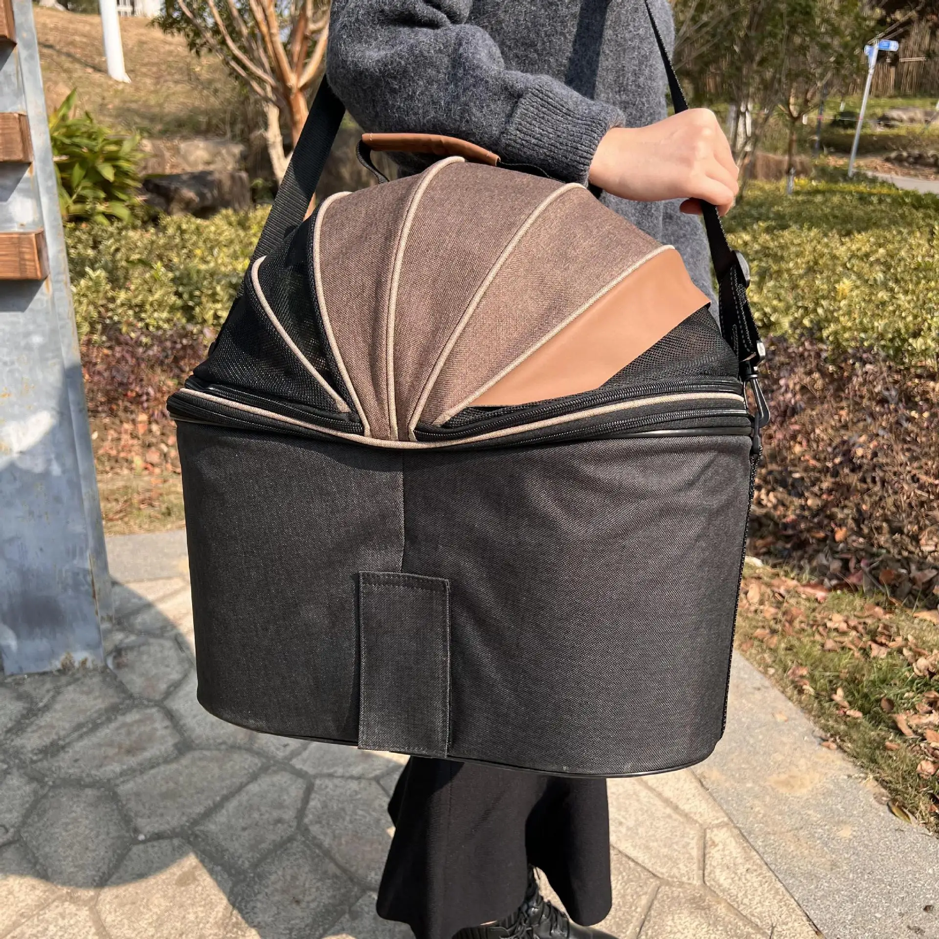 Asiento trasero de bicicleta, bolsa de coche para perros y mascotas, gran capacidad, vehículo eléctrico, Scooter azul, bolsa de lona plegable de mano para coche, productos para mascotas - imagen 4