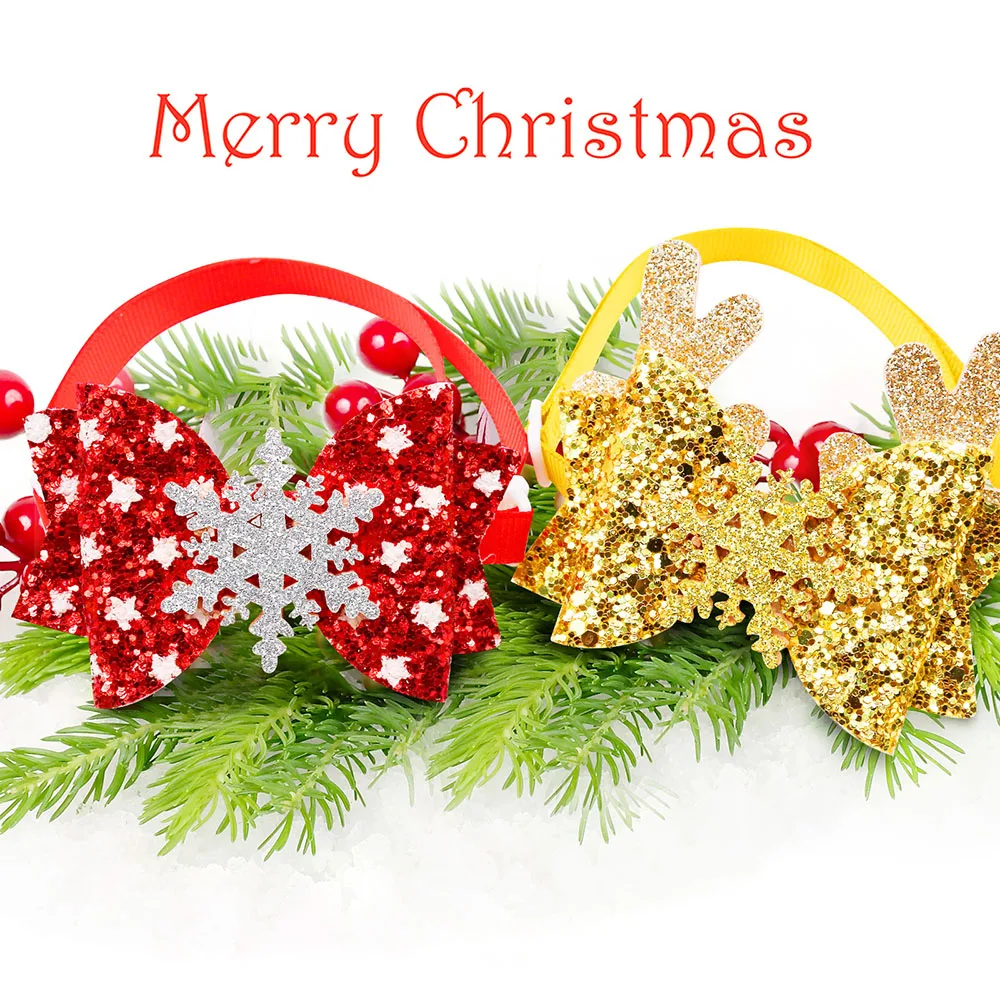 Pajaritas piezas para perros pequeños, Collar de pajarita para cachorros, accesorios de aseo navideño, suministros para mascotas, 40 unidades - imagen 3