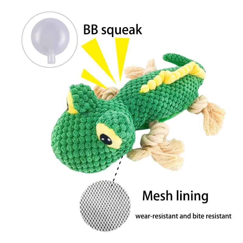 Juguete de peluche para perros para masticadores agresivos, juguete indestructible chirriante, papel arrugado de algodón, juguete de masticación duradero relleno para perros grandes - imagen 2