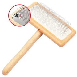 Cepillo peine para perros y gatos elimina pelo y nudos con mango de madera