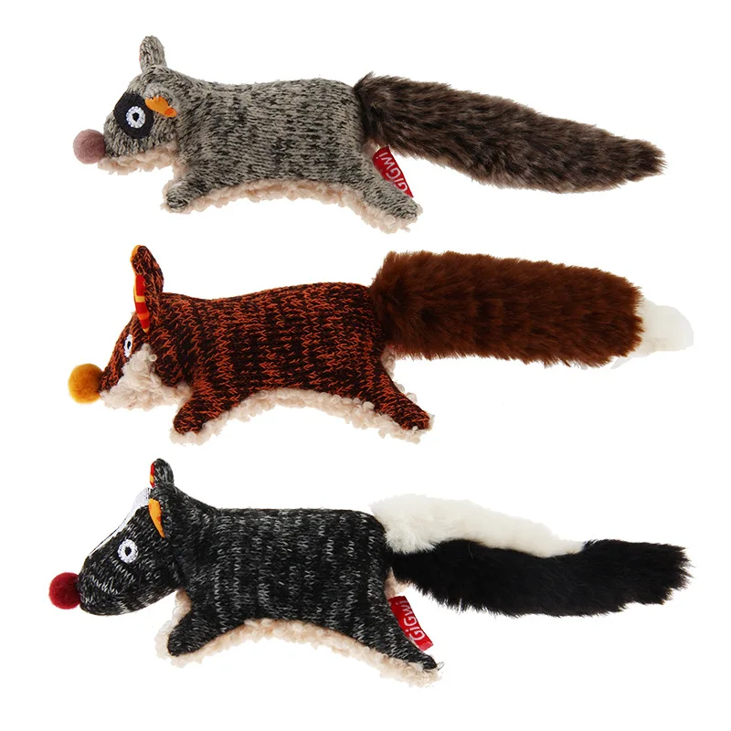 Juguete de peluche para perros pequeños y medianos, palo de ladrar de mapache y zorro - imagen 3