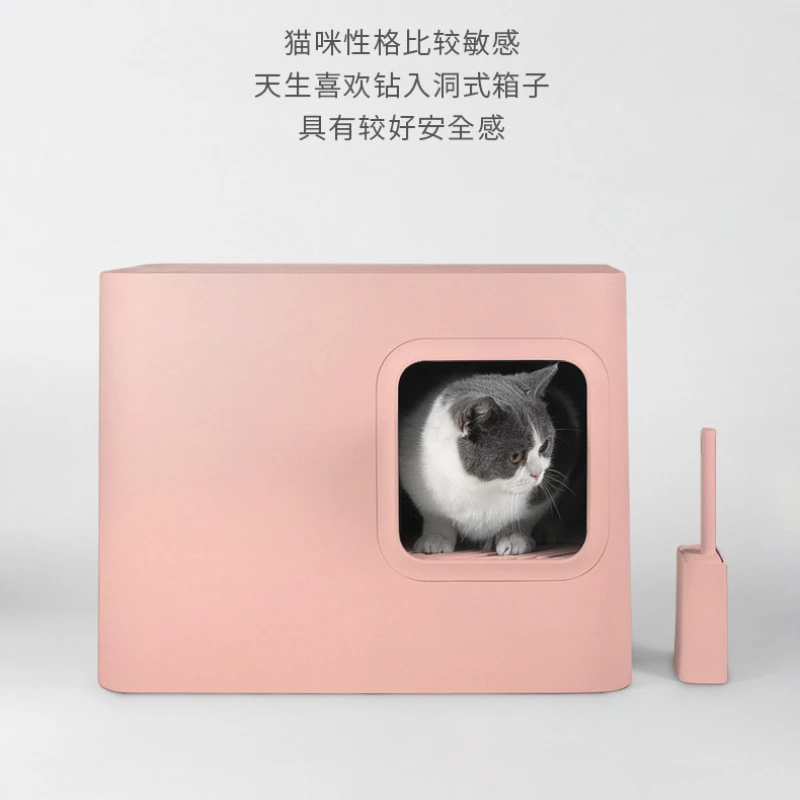 Caja de arena para gatos totalmente cerrada, antisalpicaduras, desodorante para inodoro para mascotas, lavabo para merda, productos para mascotas medianos y pequeños - imagen 2