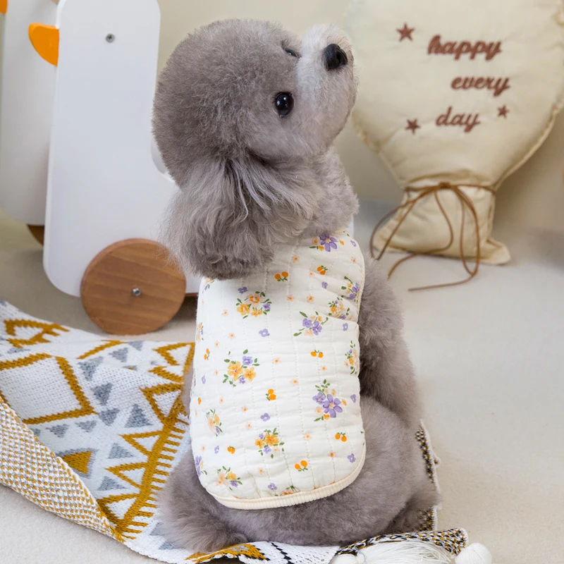 Ropa con estampado para perros, abrigo de invierno, ropa para perros pequeños, chaleco acolchado, chaqueta para perros pequeños, abrigo para cachorros y gatos Chiwawa, traje XXL - imagen 4