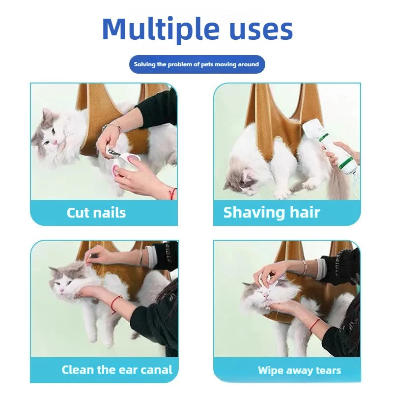 Hamaca para el cuidado de gatos, recorte de uñas, cuidado de los oídos, hamaca para el cuidado de perros y mascotas, productos para mascotas