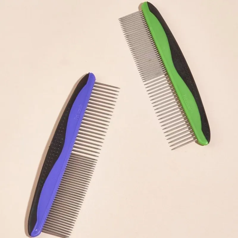Peine portátil de acero inoxidable para perros, cepillo para perros, peine para perros, nudo de pelo, masaje de apertura, cepillo para gatos, aseo de mascotas, Herramientas de limpieza - imagen 4