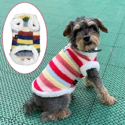 Ropa de invierno a rayas para perros pequeños Chihuahua y Pomerania