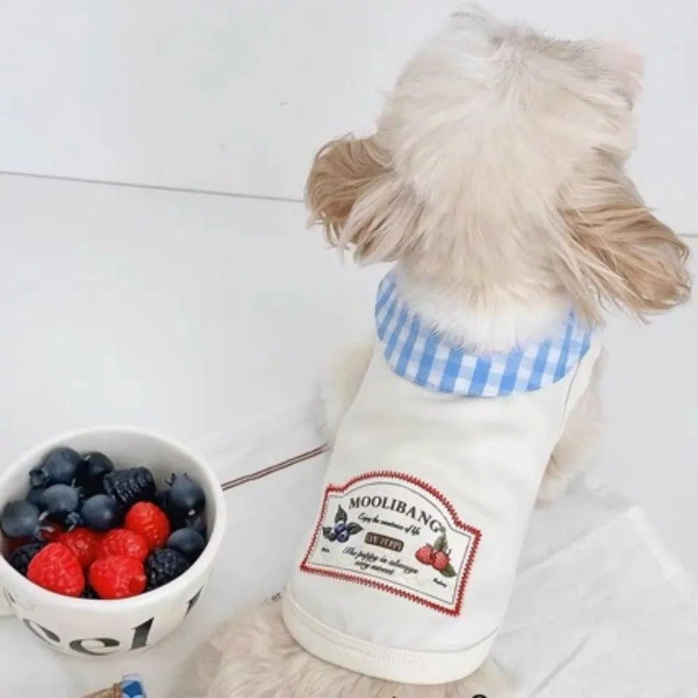 Elementos esenciales para mascotas de primavera/verano: camiseta sin mangas con cuello a cuadros y camisa con base de peluche suave, imprescindible tener ropa para perros pequeños - imagen 4