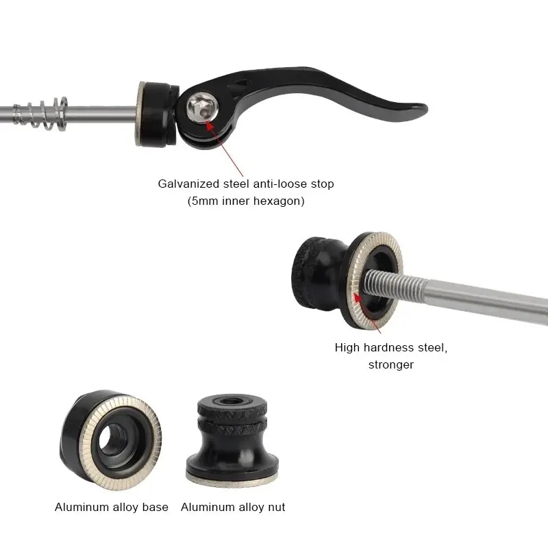 Eje bicicleta de montaña para rueda delantera y trasera compatible - imagen 2