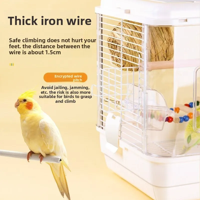 Jaula de acrílico transparente para pájaros, jaula de visualización canaria portátil para loros y periquitos, alambre grande para el hogar, Villa para pájaros, suministros para cría de mascotas - imagen 3