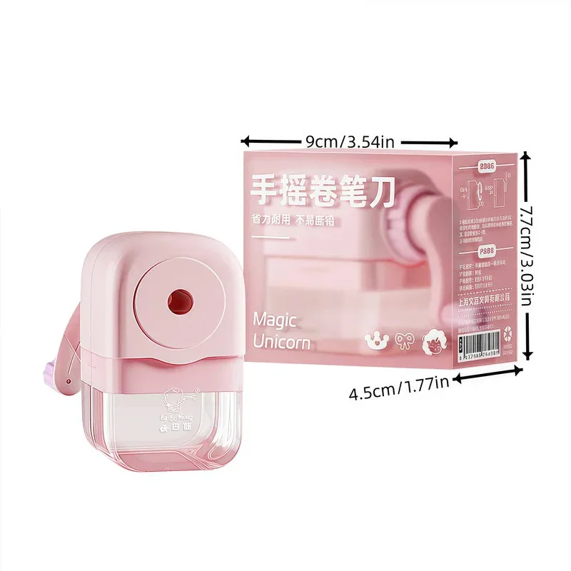 Sacapuntas portátil con manivela, papelería para estudiantes, suministros escolares y de oficina para varios lápices - imagen 2