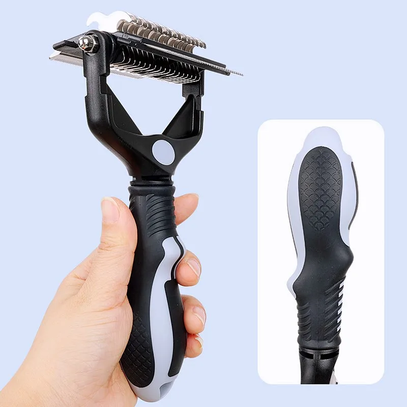 Cuchillo cepillo para perros, peine para perros, removedor de pelo para mascotas, cuchillo tres en uno, peines para perros, limpieza de nudos, masaje, cepillo para gatos, accesorios para mascotas - imagen 5