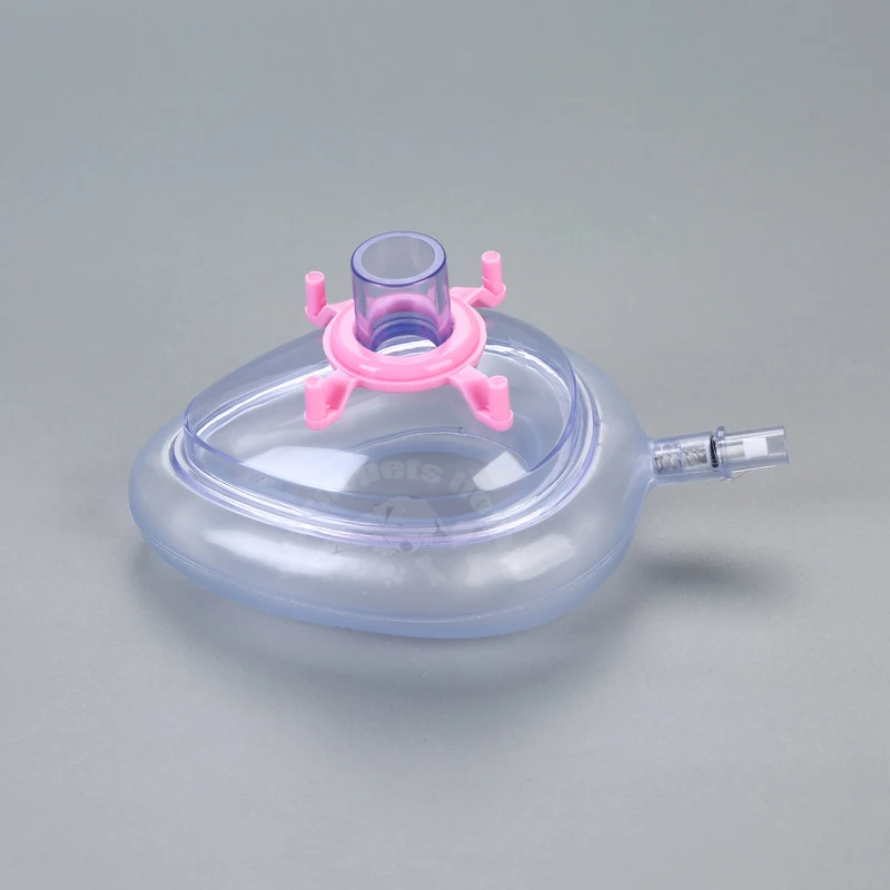 Mascarilla de anestesia de PVC esterilizada desechable resuscitar máscaras faciales para adultos niños animales 6 tamaños - imagen 2