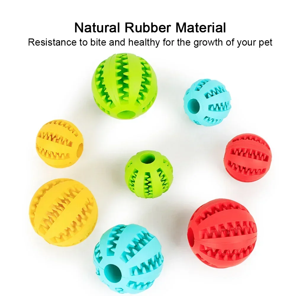Bolas de goma interactivas para perros pequeños y grandes, juguetes para masticar, limpieza de dientes, bola Indestructible, 5cm - imagen 4