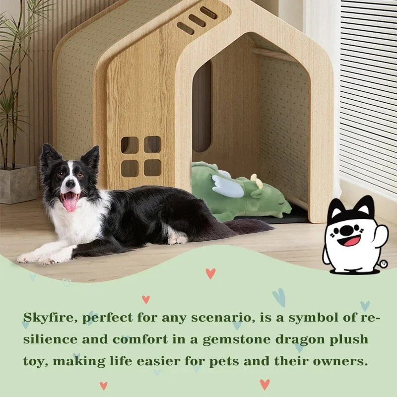 Juguete de latido del corazón del perro del dragón volador de la gema PETFULED, juguete del estrés de la separación del cachorro, ayuda de entrenamiento de comportamiento del cachorro para la felpa del sueño del perro - imagen 5