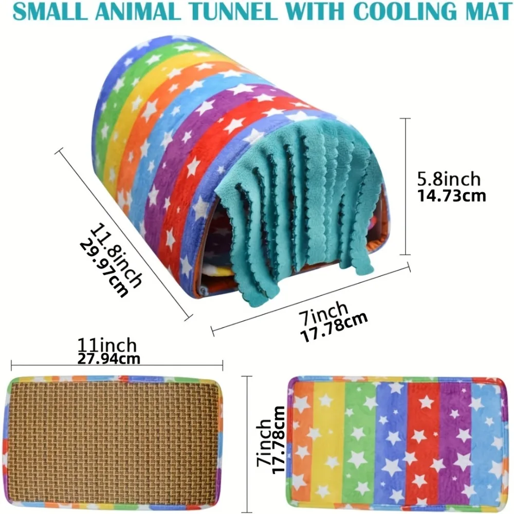 Túnel escondite con cortina para hámster, cobaya y conejos pequeños