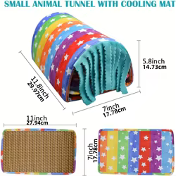 Túnel escondite con cortina para hámster, cobaya y conejos pequeños