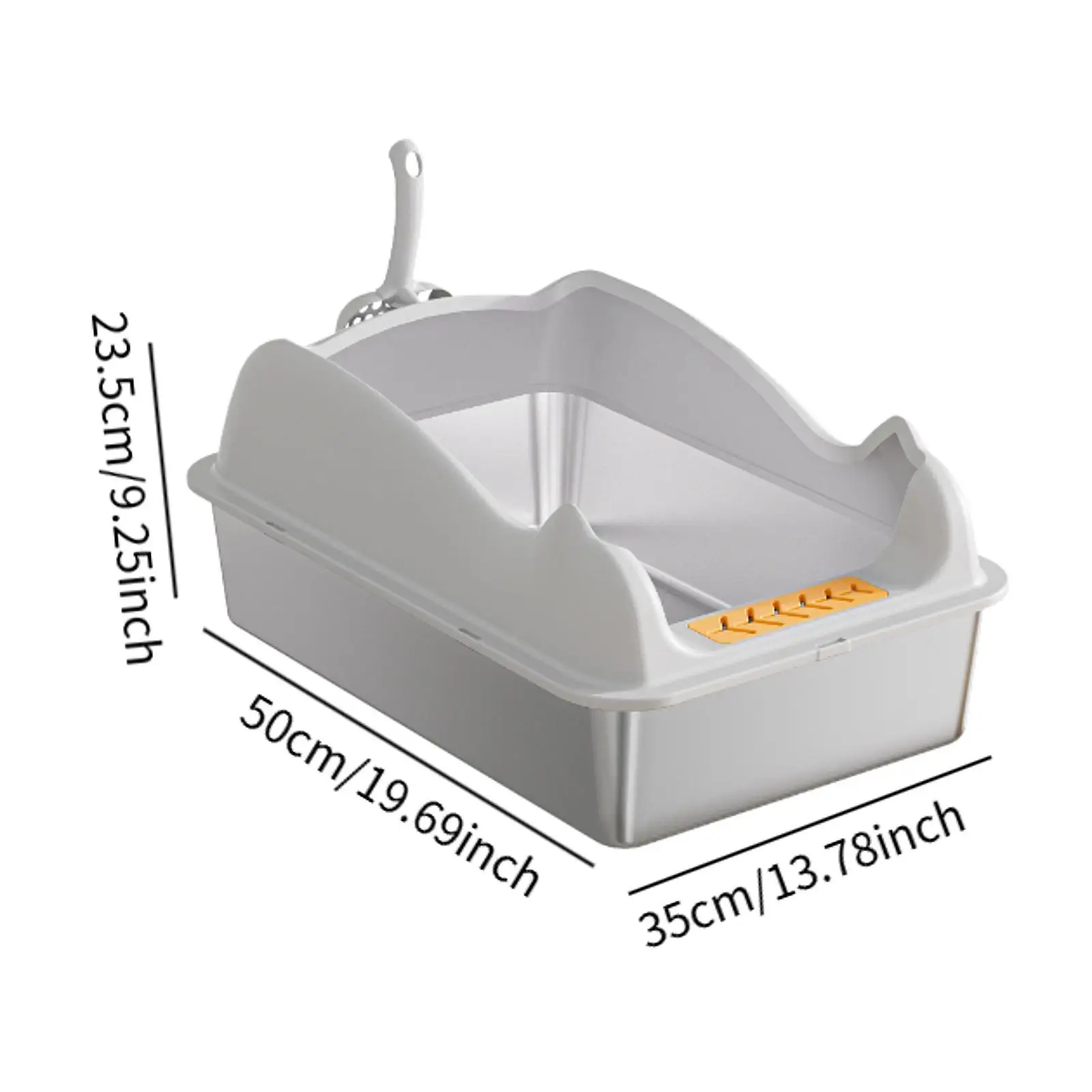 Open Top Pet Litter Box Easy to Clean Cat Sand Box Container for Indoor Cat