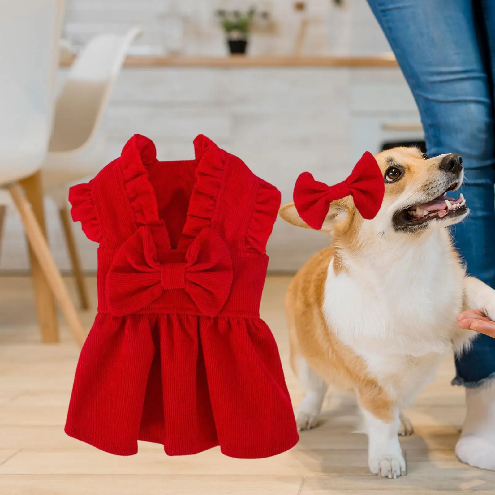Vestido de princesa de Navidad para perros y pajarita, trajes para cachorros y gatos, ropa para Chihuahua, - imagen 2